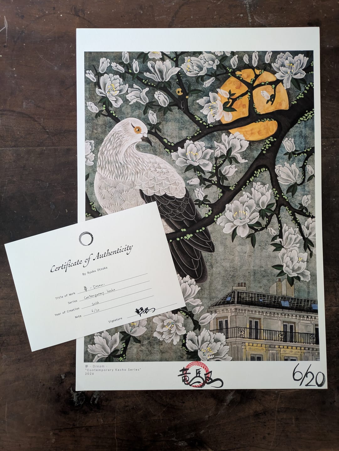 Customer photo review of Dream (夢) – Limited Edition Fine Art Print on Japanese Washi