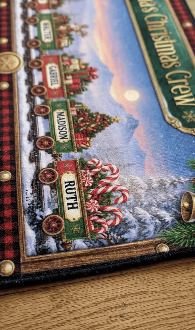 Customer photo review of Grandma Christmas's Crew - Personalized Christmas Runner Rug