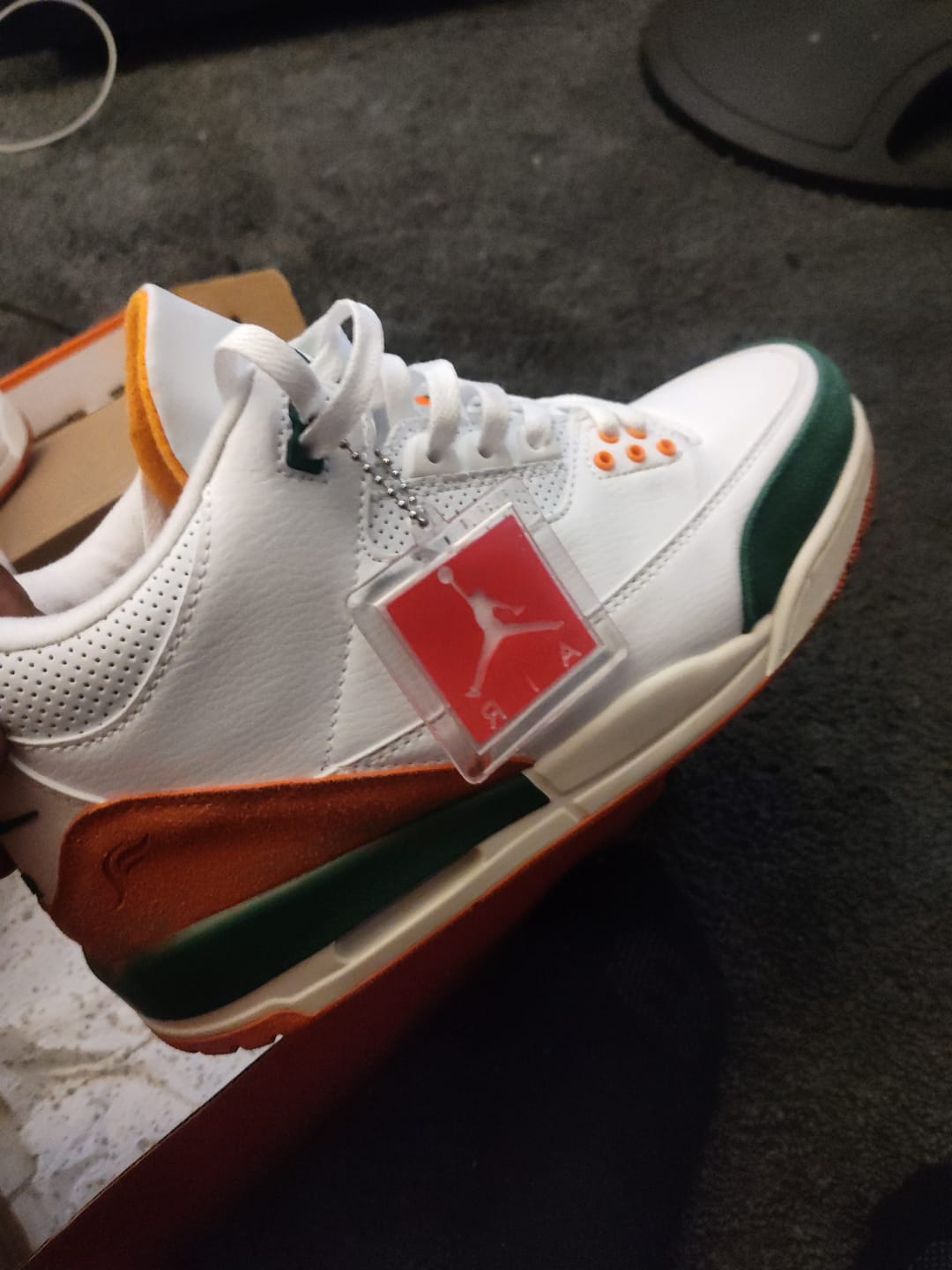 Customer photo review of Jordan 3 "SoleFly - Miami Hurricanes"