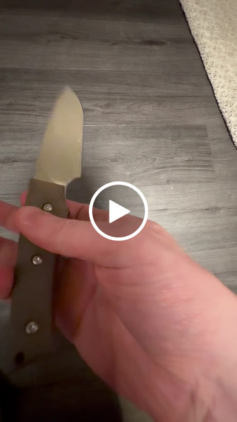 Customer video review of TRM RED LINE Fixed Blade - CPM-20CV, OD Green Micarta, Red Liners, Leather Sheath - Made in USA (DLR-RL-MIC)