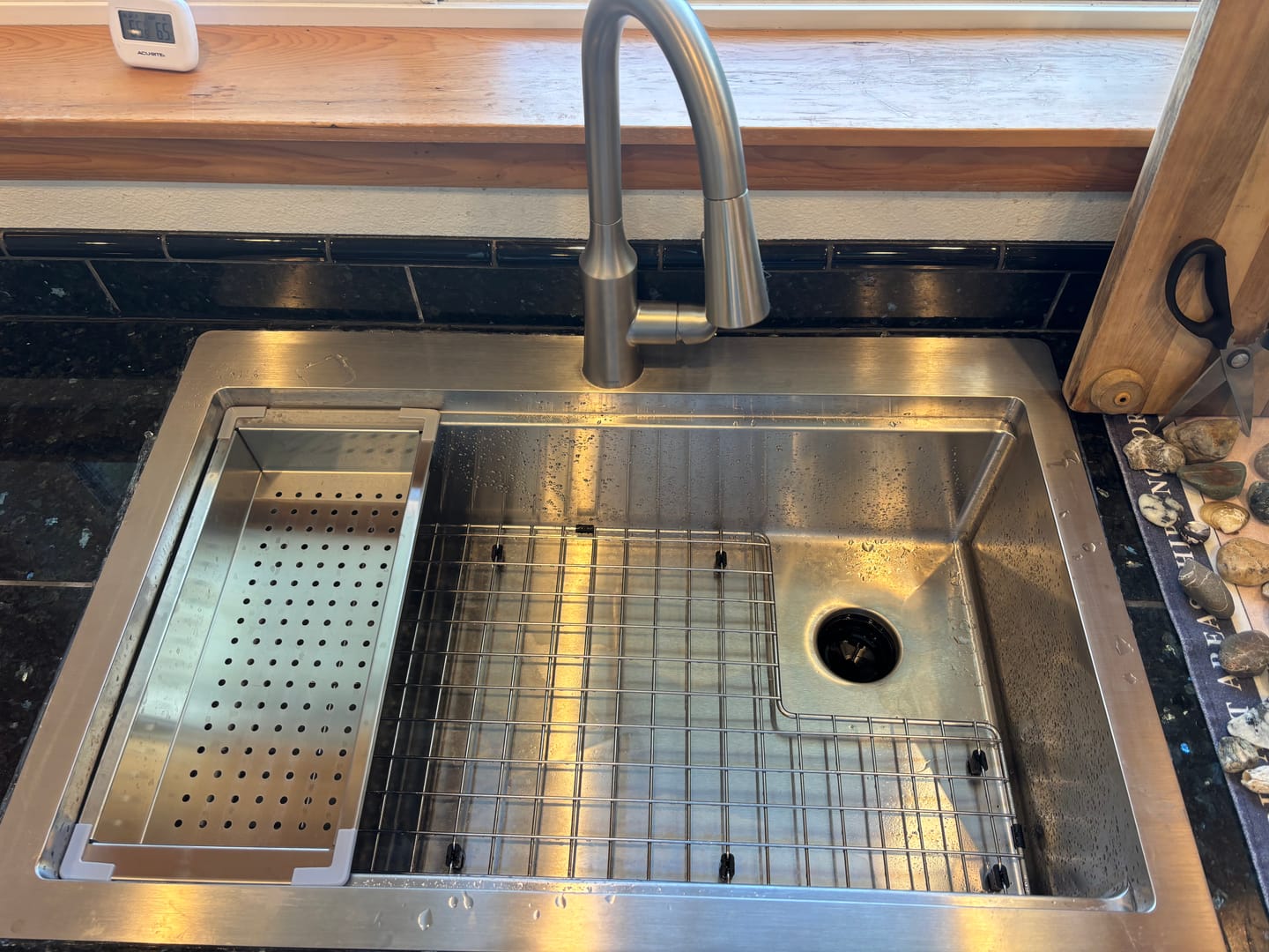 Customer photo review of 33" Top-Mount Workstation Sink – 16 Gauge Stainless Steel Single Bowl – Right Offset Drain – Seamless Drain (5TMLS33R)