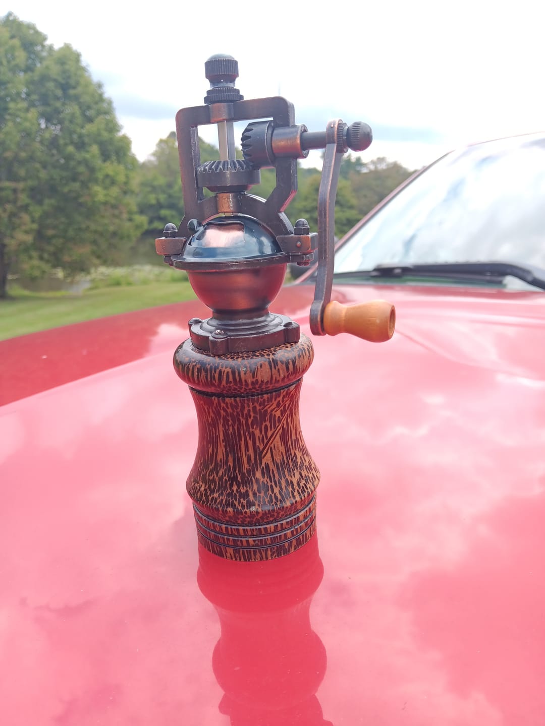 Customer photo review of Black Palm 3x3 Peppermill Blank | Speckled Grain Exotic Turning Wood
