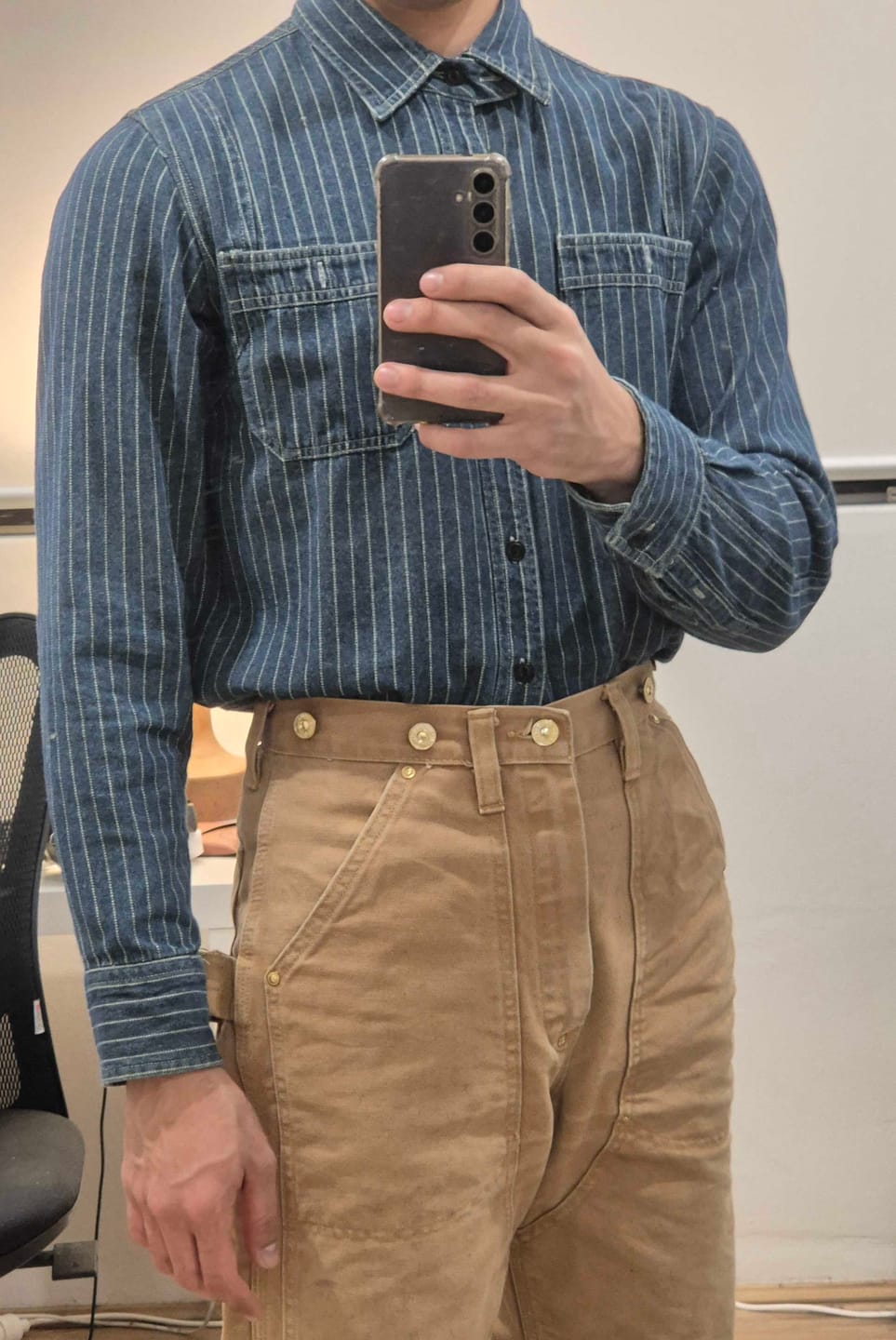 Customer photo review of 9 oz Wabash Vent Hole Work Shirt