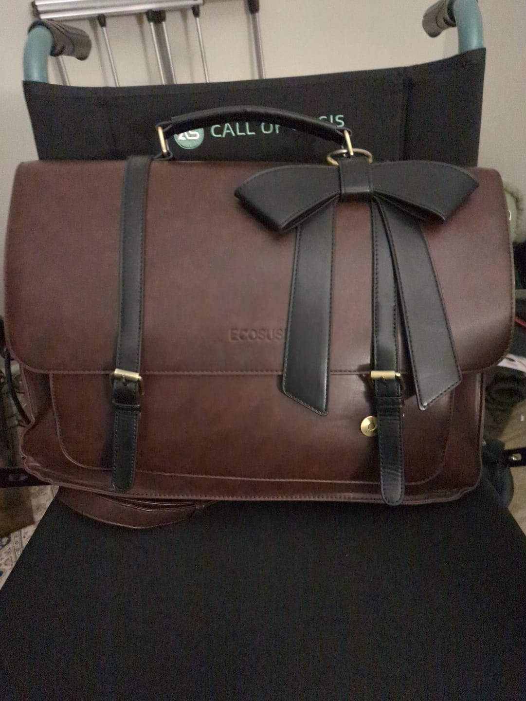 Customer photo review of Cocoa Truffle Ecosusi Classic Bow Briefcase