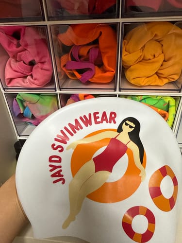 Customer photo review of JAYD Swim Cap - Float On