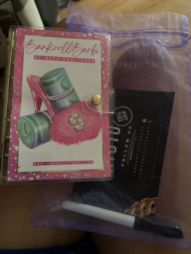 Customer photo review of Bankroll Barbi - $1378 Goal - 52 week challenge binder