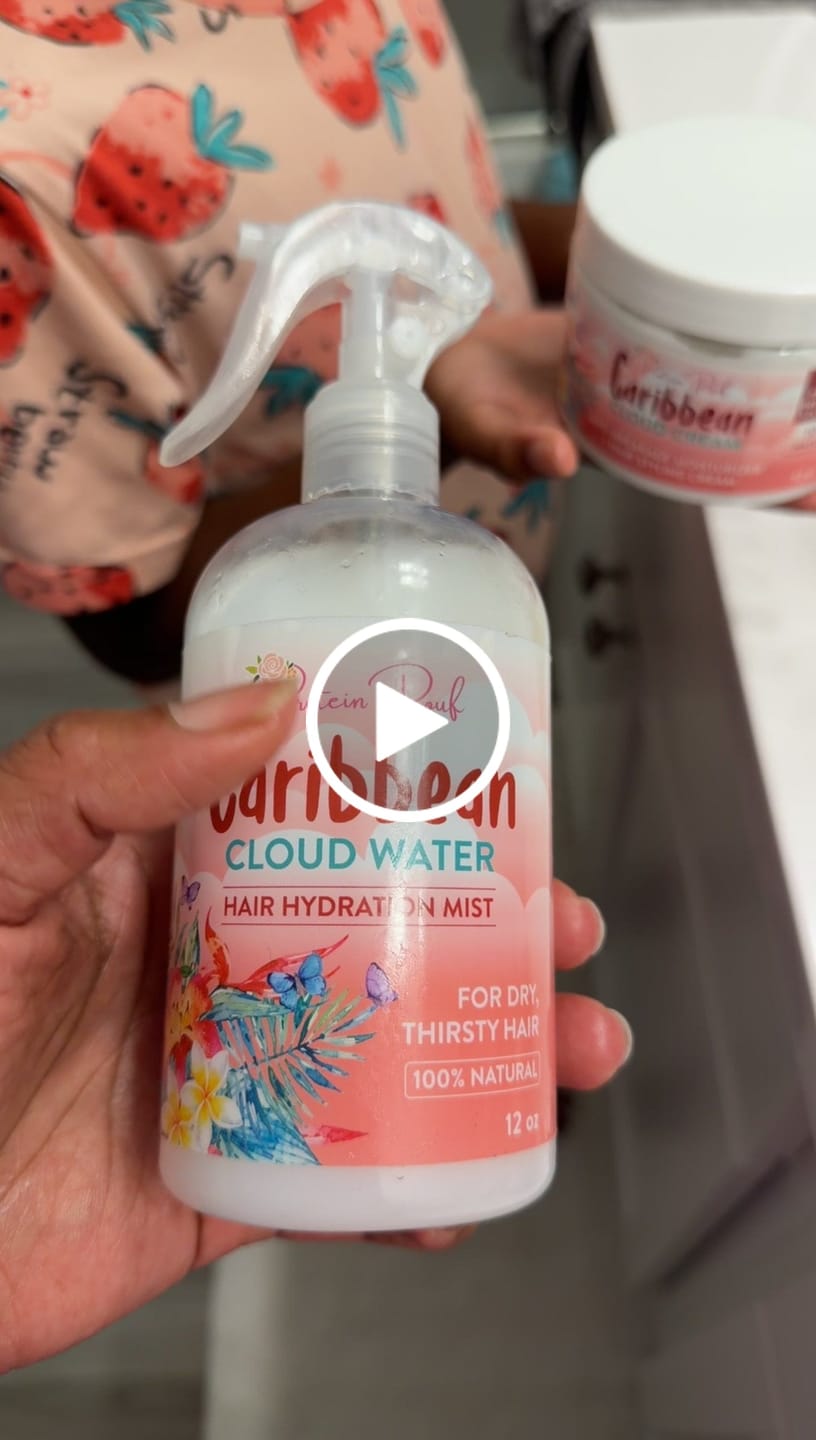 Customer video review of Caribbean Cloud Water ⛅️ | Super light weight Loc, Braid, Twist and Loose hair Hydration Mist 8oz 12oz