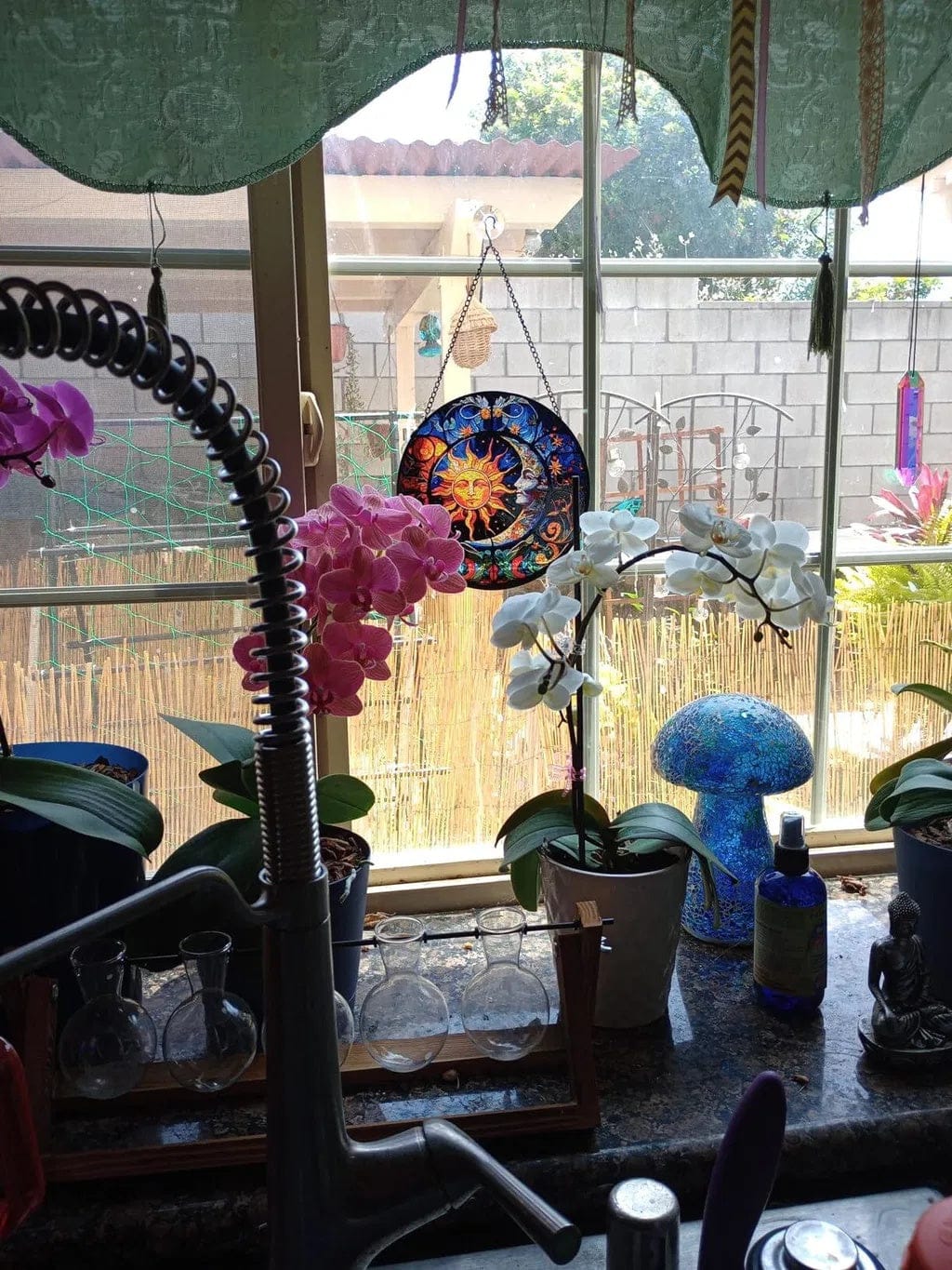 Customer photo review of Stained Glass Suncatcher – Mystical Sun and Moon