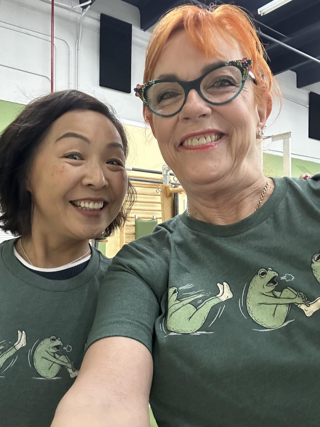 Customer photo review of Frog Pilates T-shirt