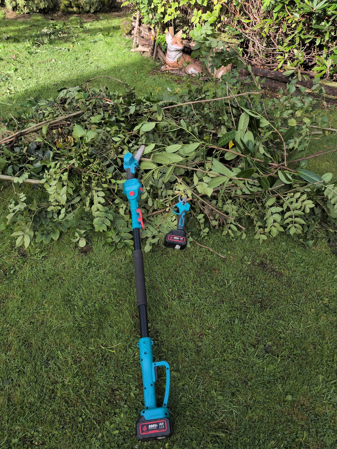 Customer photo review of ONEVAN 6" Chainsaw & 25mm Pruner with 2m Telescoping Pole Brushless Cordless Combo Kit
