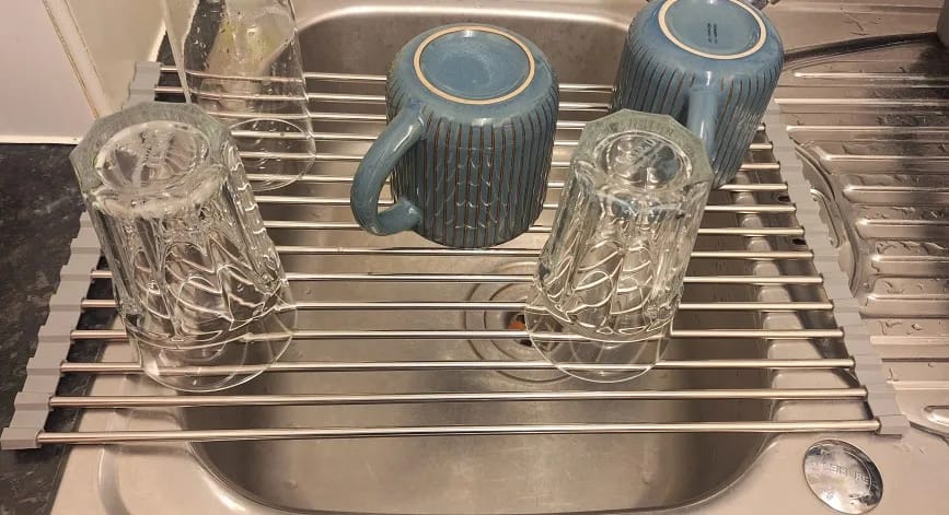 Customer photo review of FlexFold Dish Drainer