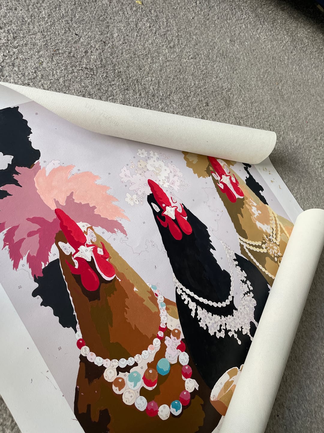 Customer photo review of Fancy Chickens Society | Paint by Number