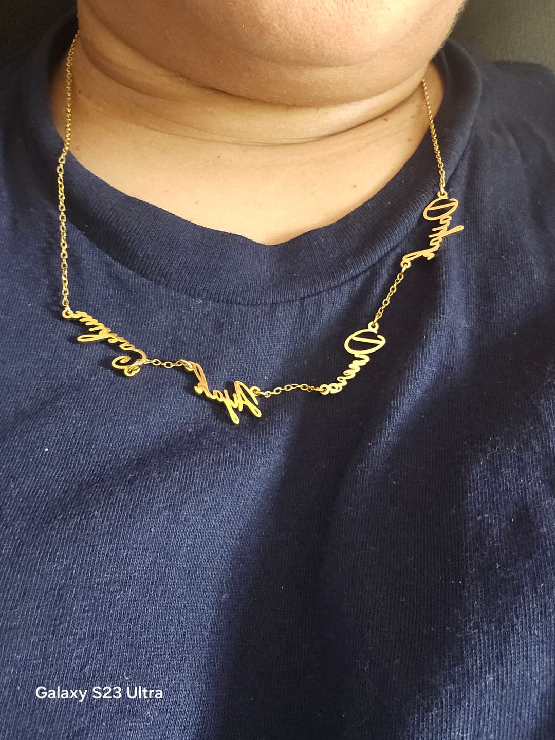 Customer photo review of Multi Name Necklace