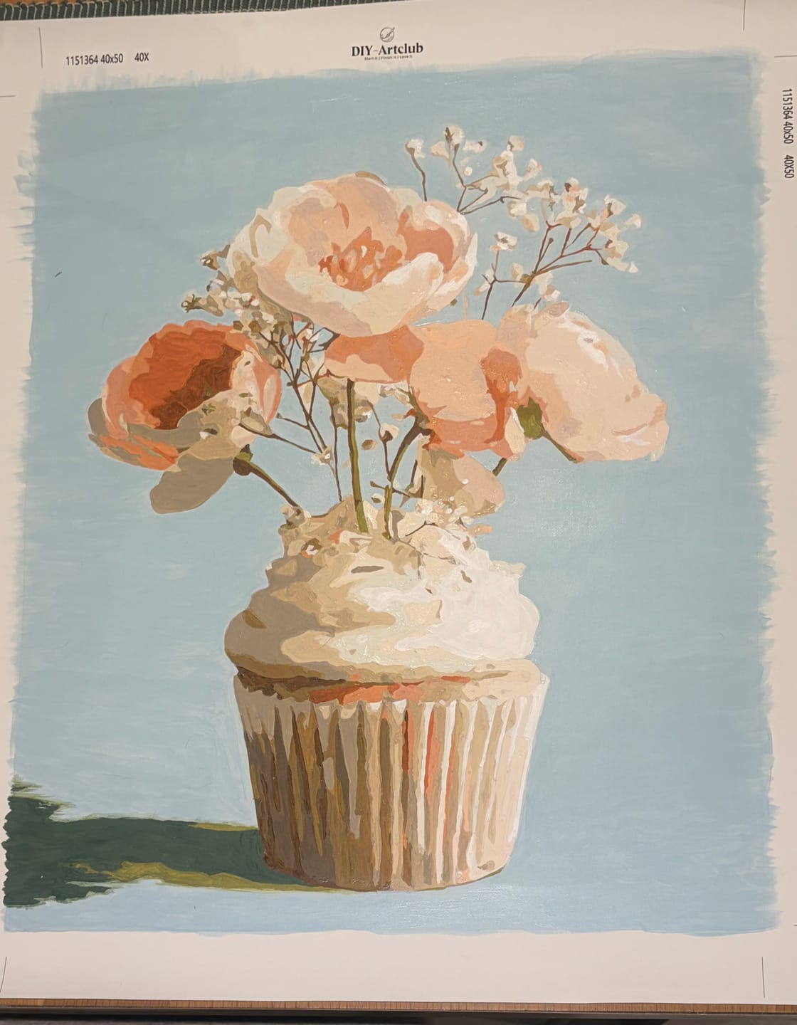 Customer photo review of Floral Cupcake | Paint by Number