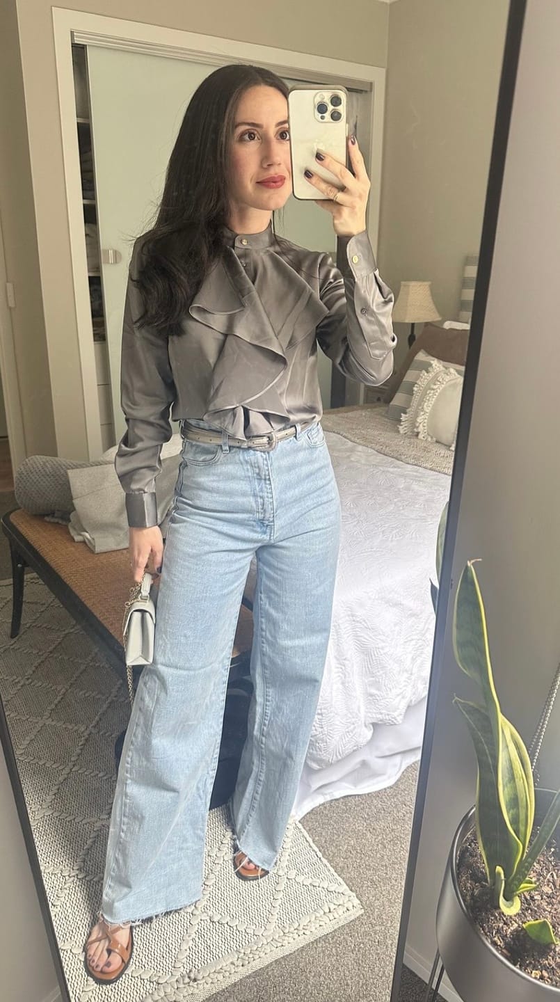 Customer photo review of Dark Silver Slim Genuine Leather Belt - Croc Effect