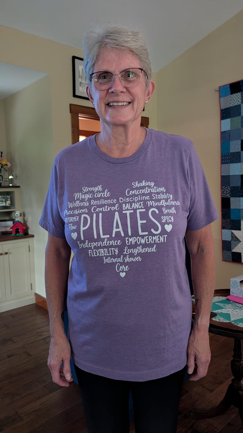 Customer photo review of Pilates Heart T-shirt