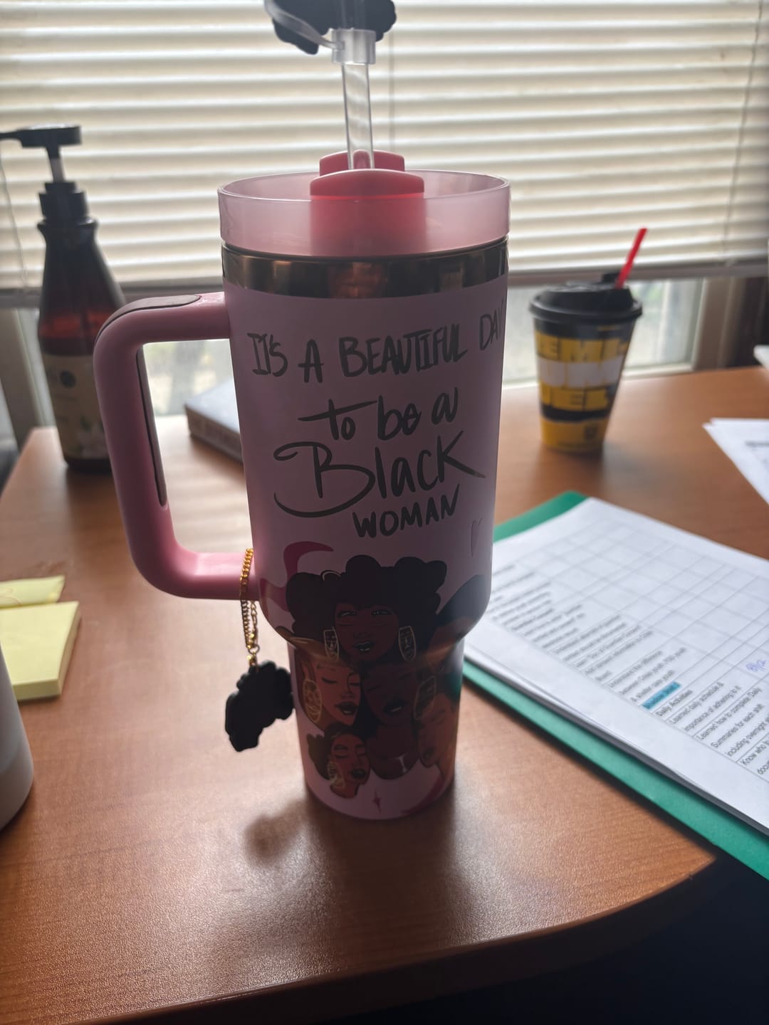 Customer photo review of Limited Edition "Crème Brûlée" Pink FlowSip™ Insulated Tumbler – Pinklomein x Cecilia's House