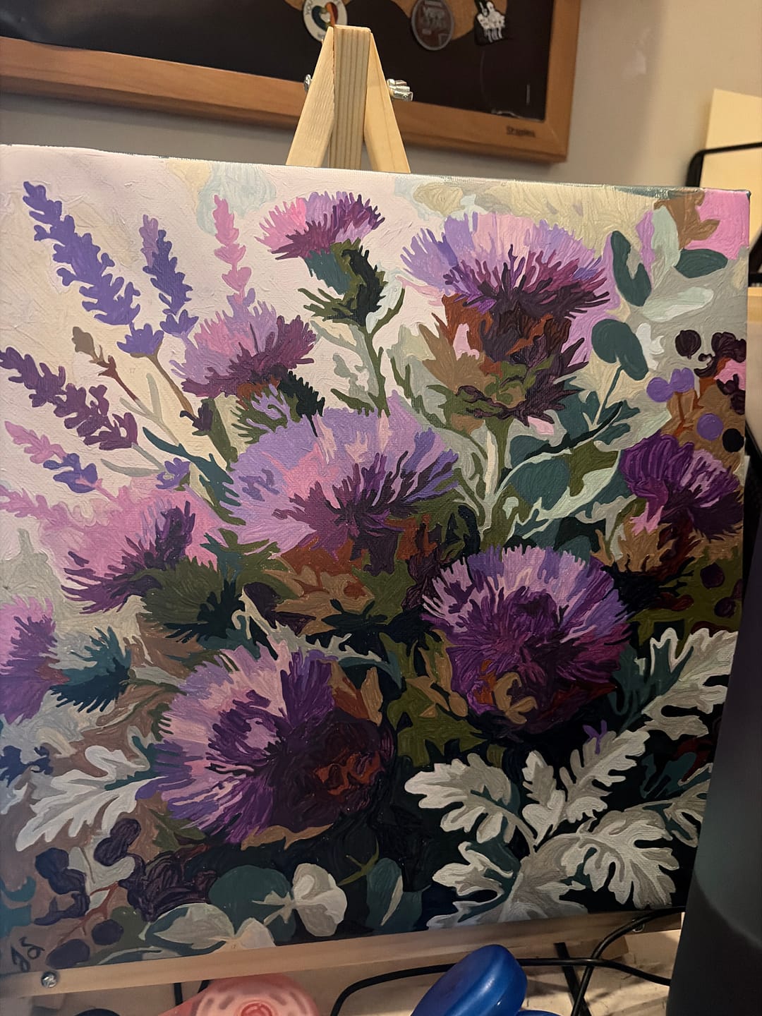 Customer photo review of Thistle Lavender Bouquet (Paint by Numbers)