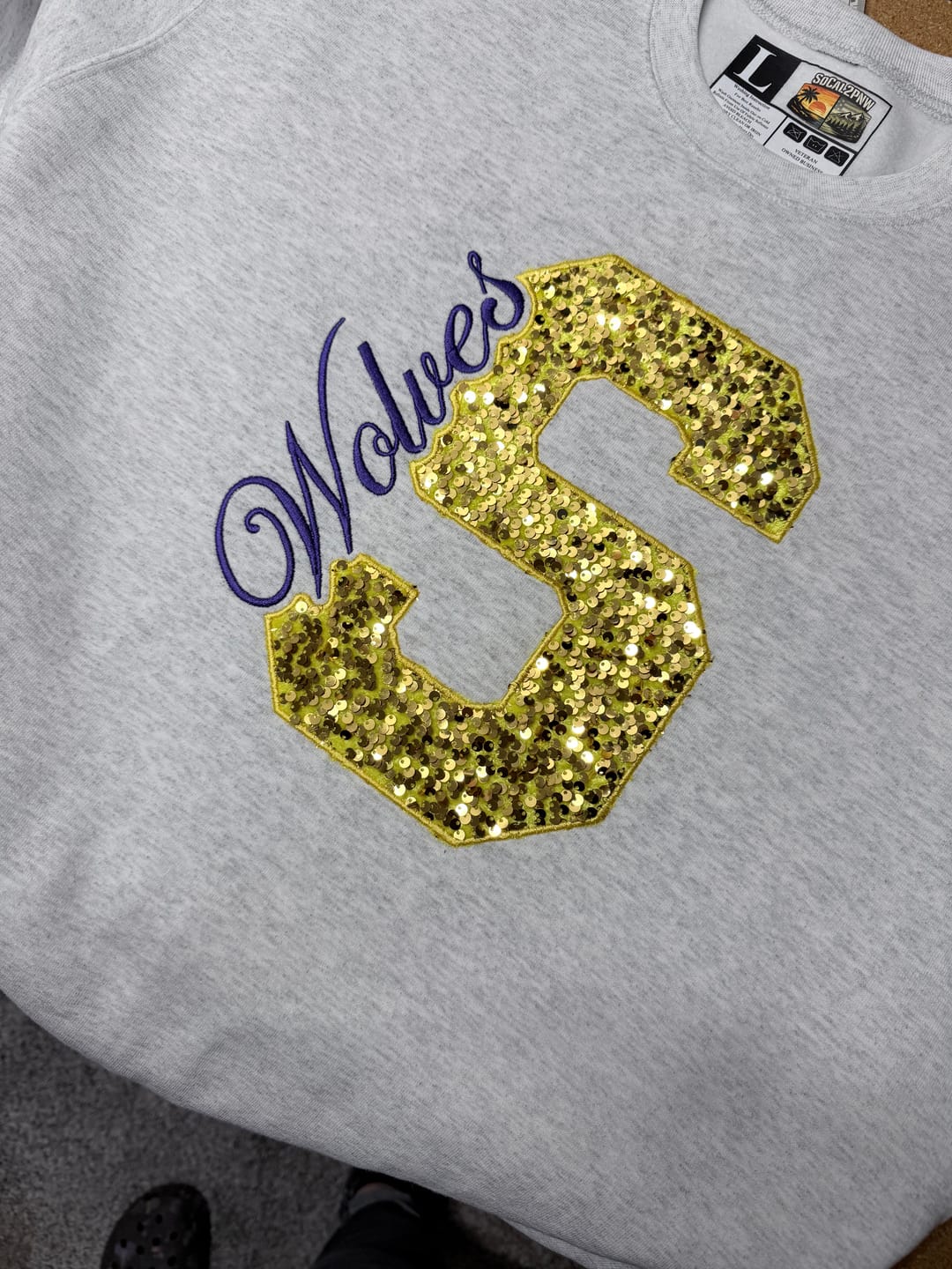 Customer photo review of Yellow Gold Sequin on Velvet