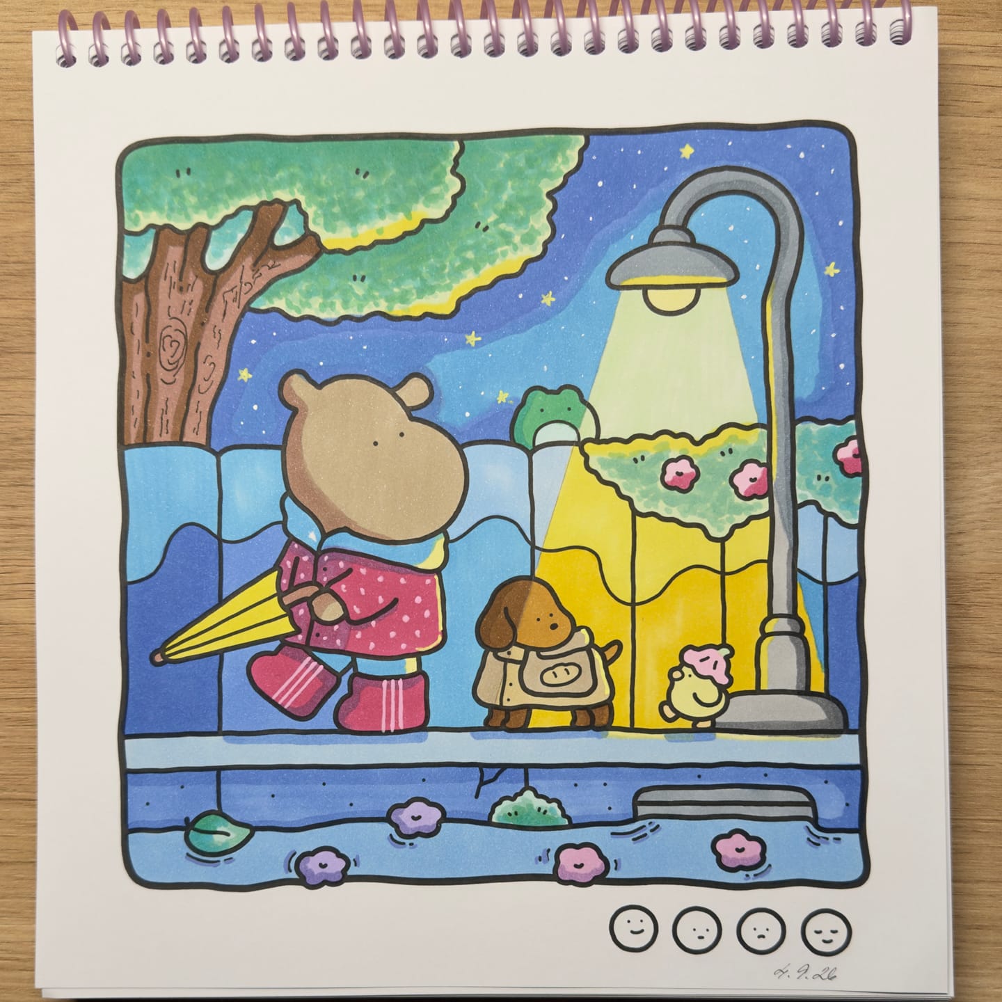 Customer photo review of Ohuhu x Coco Wyo Cozy Mood Coloring Kit, Honolulu B 48 Colors Alcohol Markers with Brush & Fine Dual Tips, Coloring Book with Mood Tracker Pages