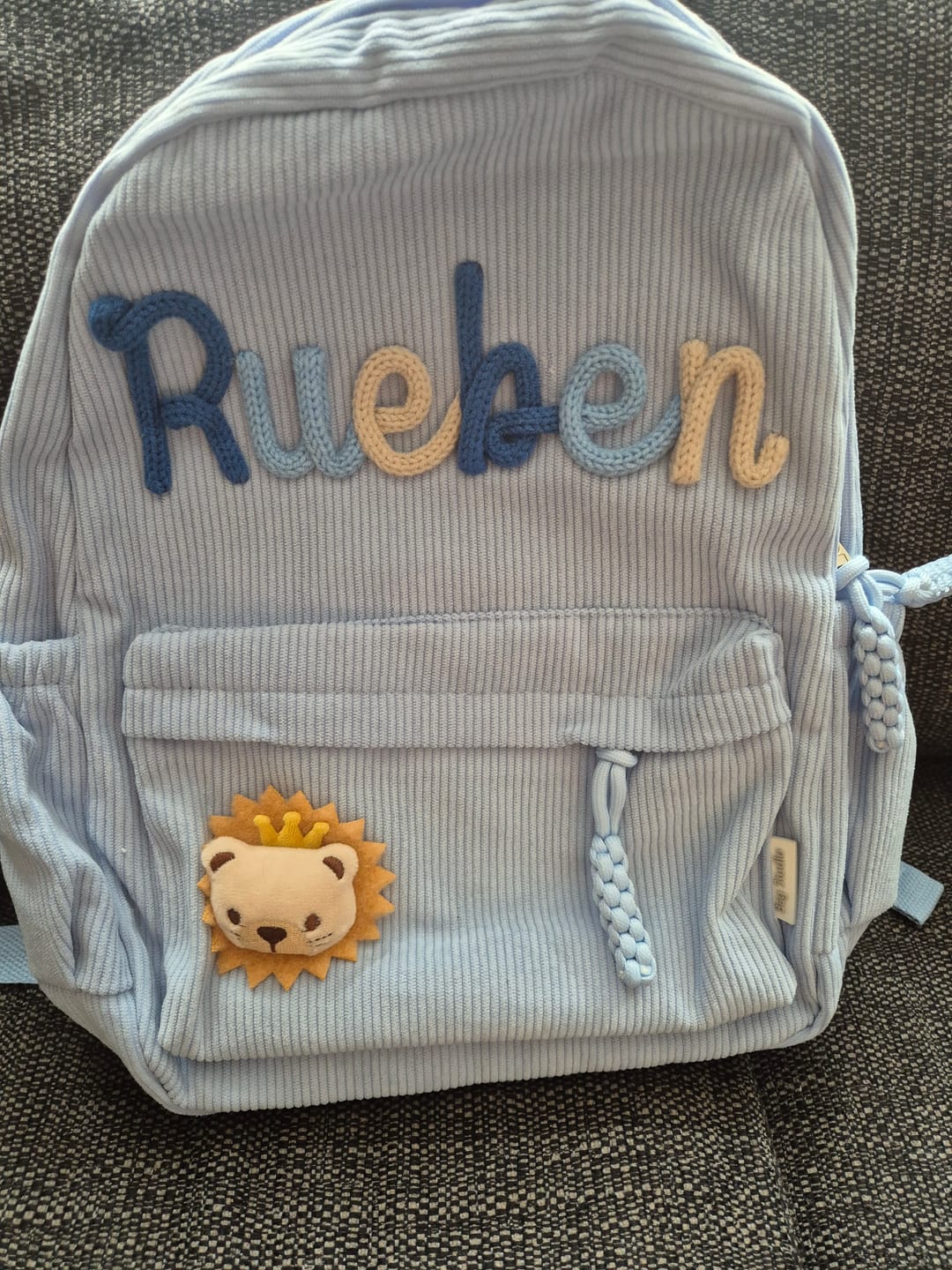 Customer photo review of K&C - Personalized Knitted Backpack