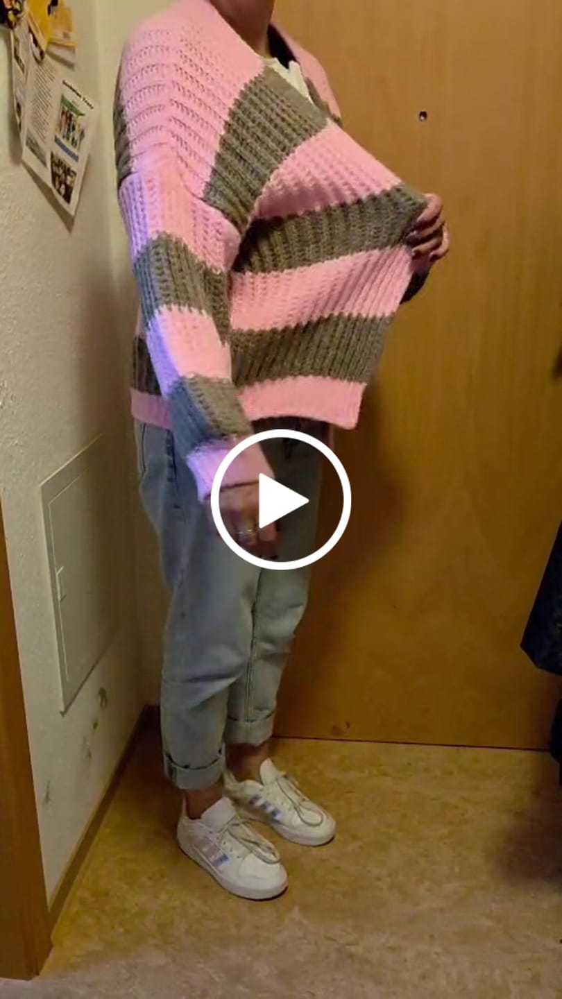 Customer video review of Strickjacke ONLY COZY VIBES taupe/rosa
