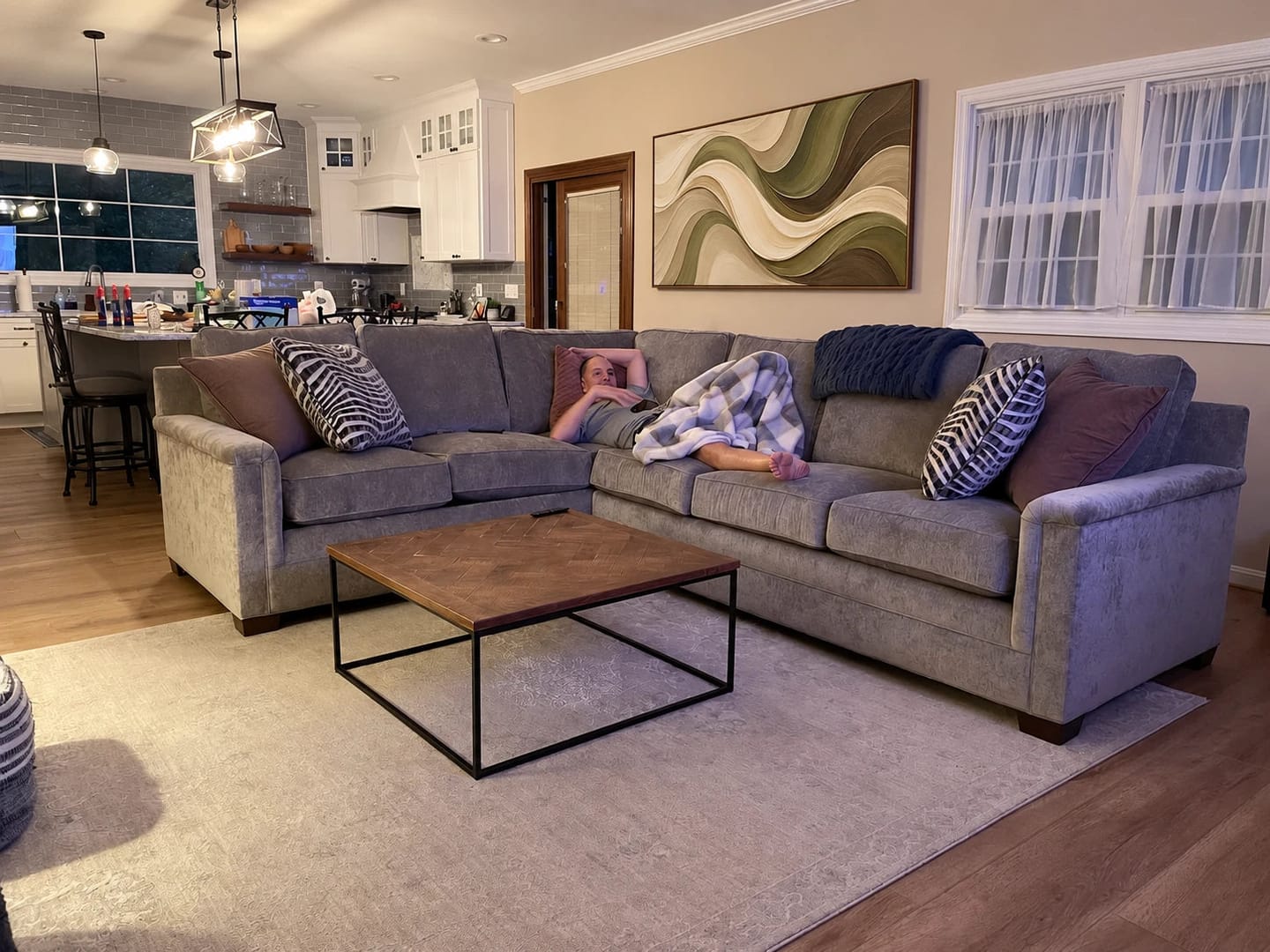 Customer photo review of Textured & Impasto Art | Sage Horizon Waves