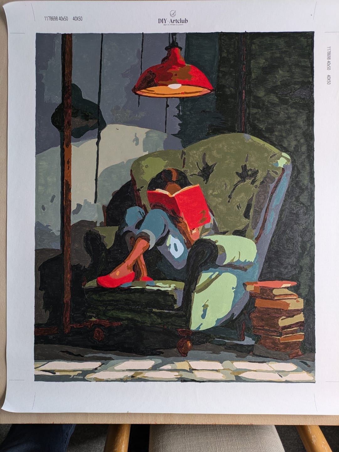 Customer photo review of Cozy Reading Nook | Paint by Number