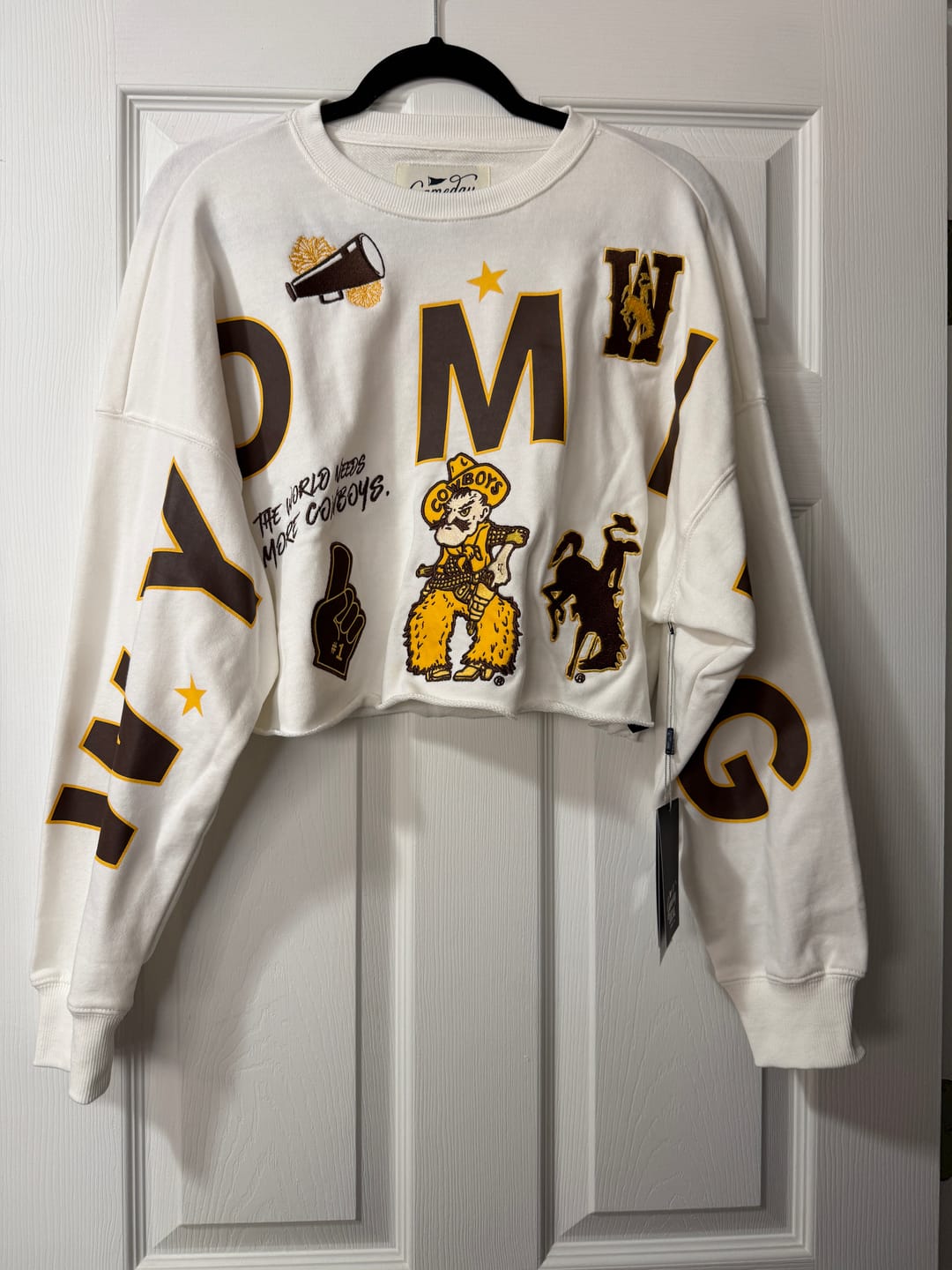 Customer photo review of Wyoming Patched Up Cropped Longsleeve