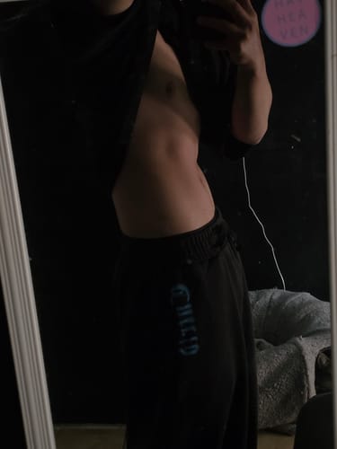 Customer photo review of Butterfly Blue Wide Leg Sweats