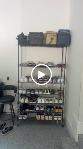 Customer video review of Reibii 6-Tier 45" W Wire Shelving with Wheels, Adjustable Steel Shelves Load 1200LBS, Storage Racks for Kitchen Pantry Closet