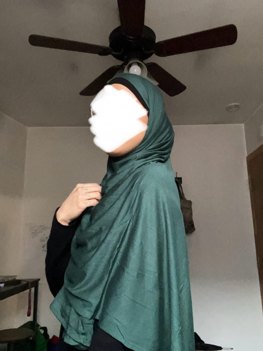 Customer photo review of Premium Jersey Hijab - Forest Green