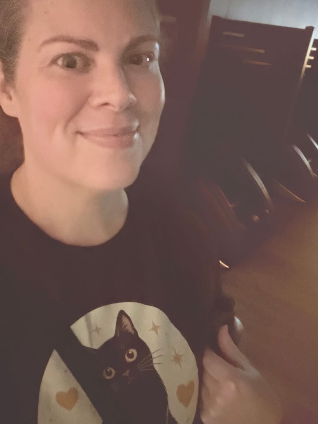 Customer photo review of Adopt Black Cats Tee