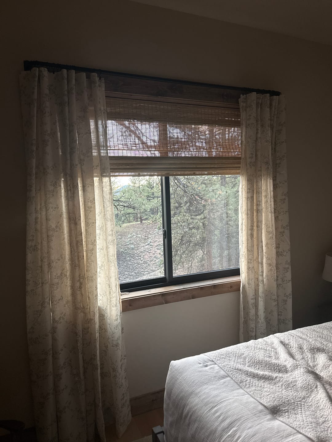Customer photo review of Vine Blossom Linen Blend Curtains (2 Panels)