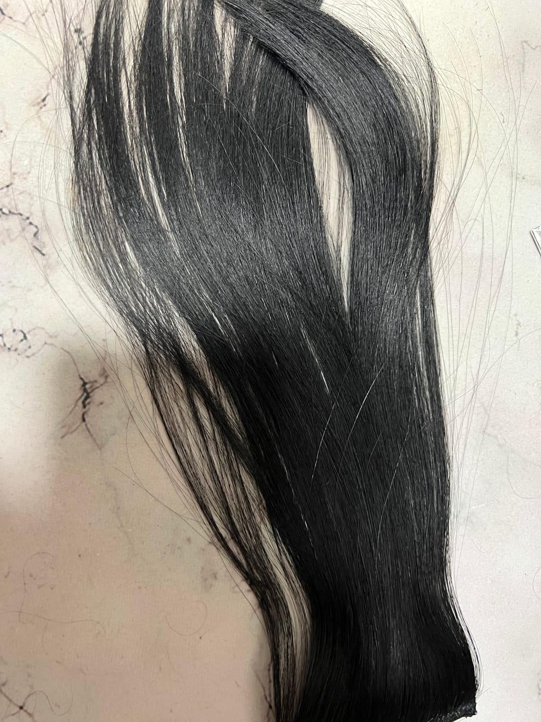 Customer photo review of Classic Clip In Hair Extensions # Jet Black