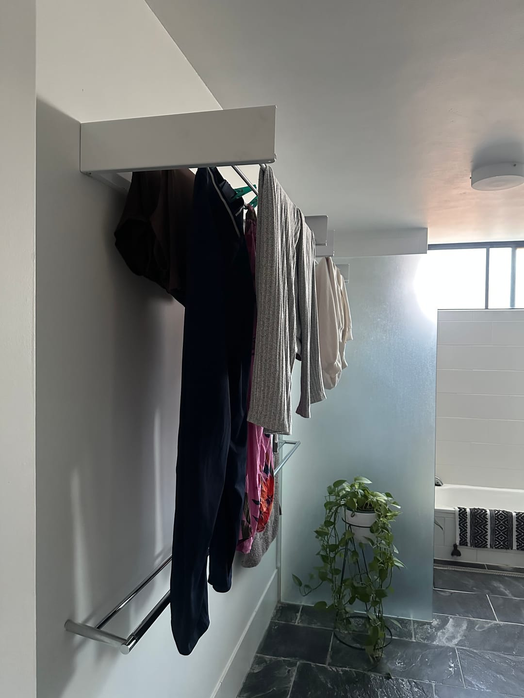 Customer photo review of Wall Mounted Drying Rack - Foldable Indoor and Outdoor Drying Rack