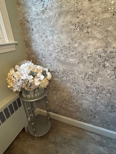 Customer photo review of A-Street Prints 2976-86427 Arian Silver Abstract Wallpaper