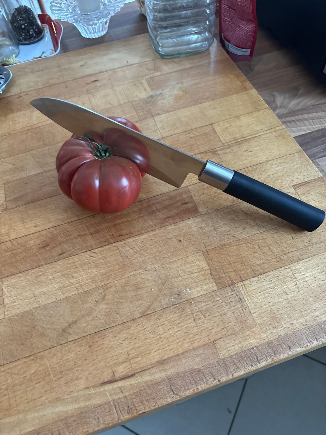 Customer photo review of Couteau Santoku Wasabi Black 16,5 cm