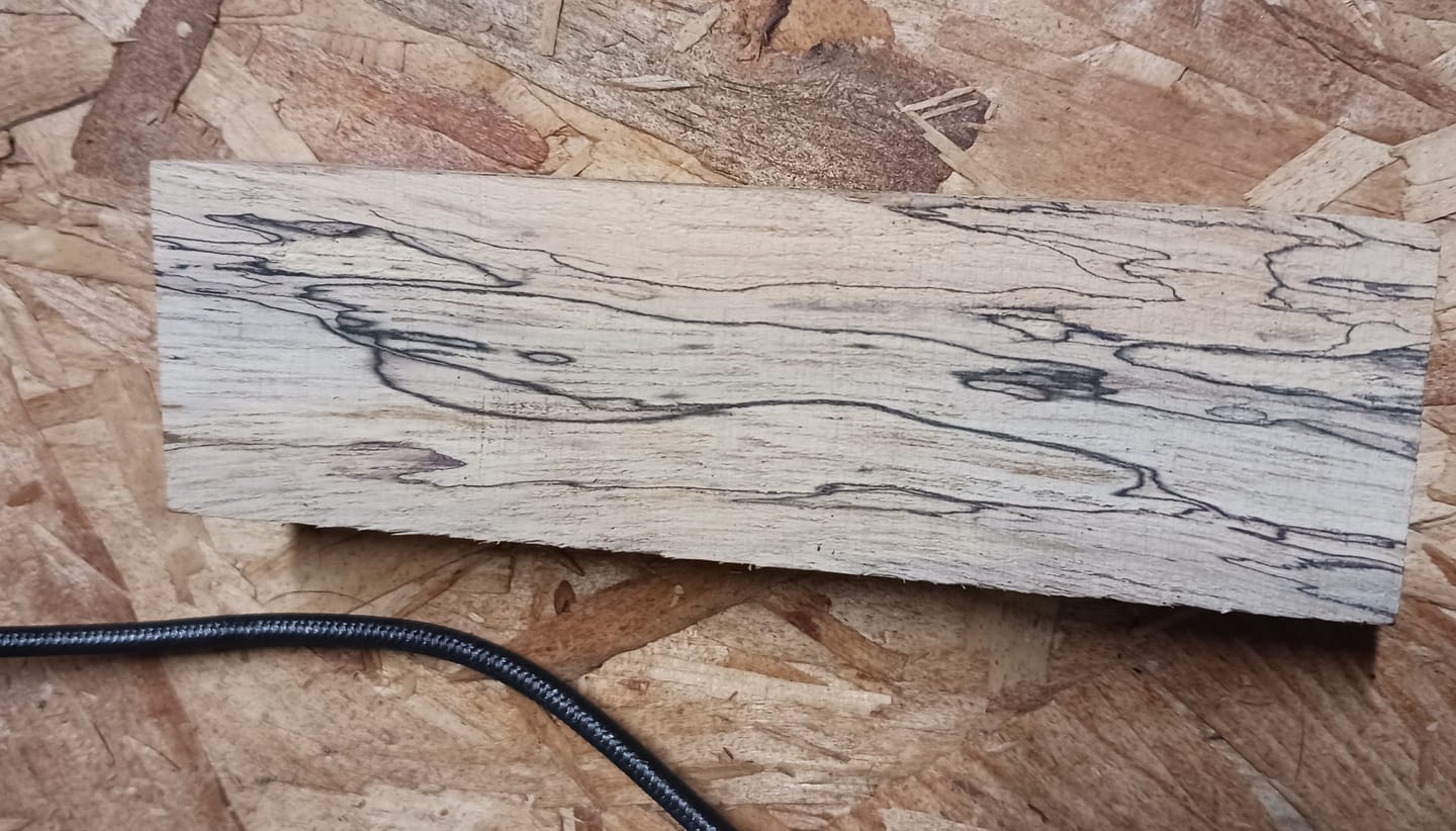 Customer photo review of Spalted Tamarind Knife Scale Blank 5 x 1-1/2 x 1 Inch- Handle Material for Knives, Tools, and Grips