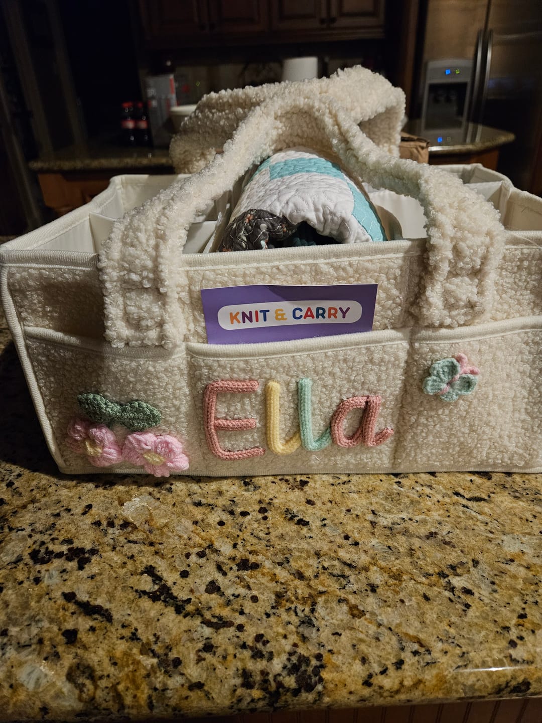 Customer photo review of K&C - Personalized Baby Storage Basket