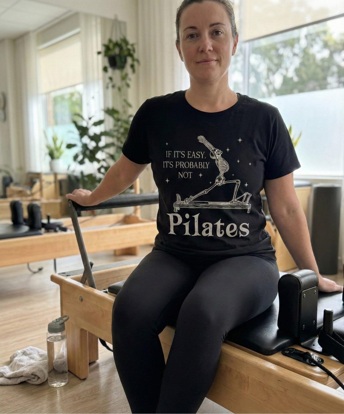 Customer photo review of If It's Easy, It's Not Pilates T-shirt