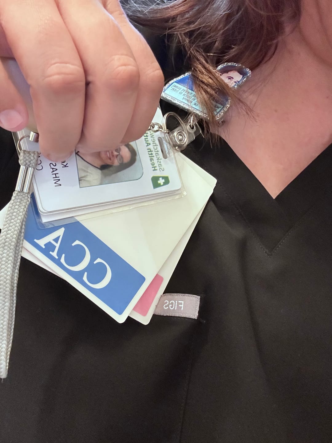 Customer photo review of Oversized CCA Horizontal Badge Buddy in Teal