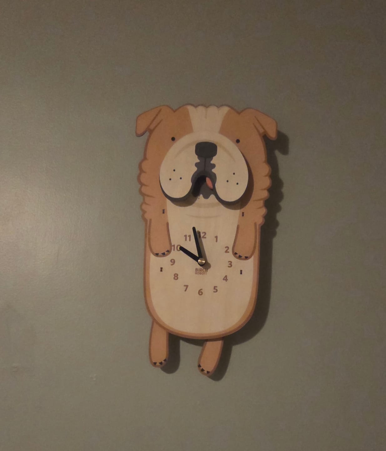 Customer photo review of Rosie the Bulldog Pendulum Clock