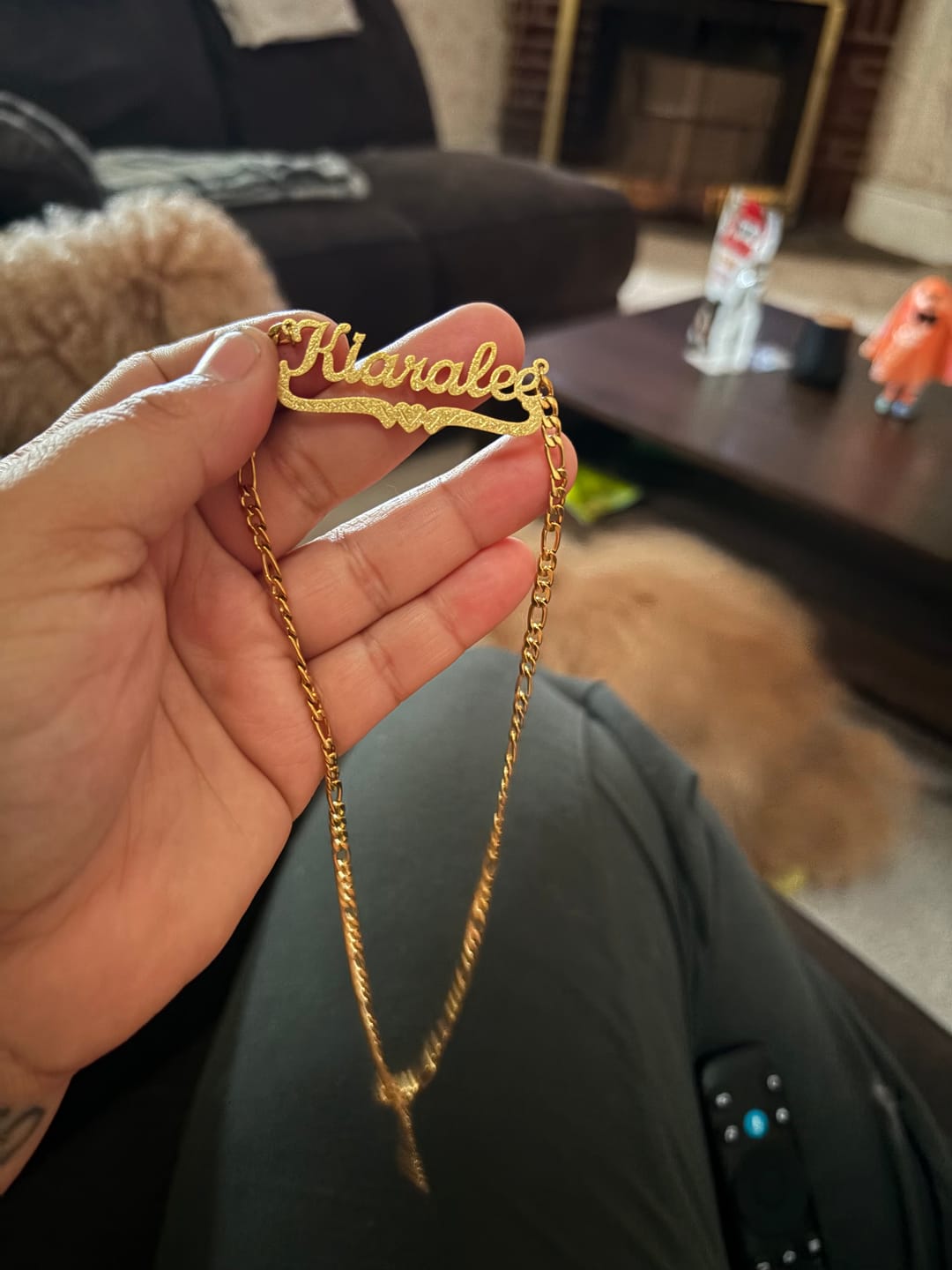 Customer photo review of Diamond Cut Heart Name Necklace
