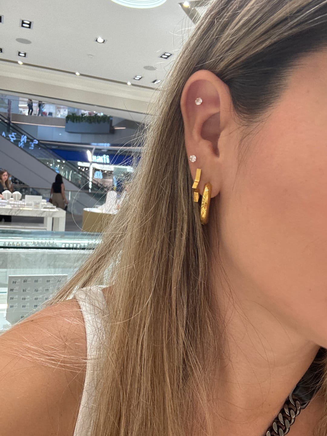 Customer photo review of Par Semi Arracada Gruesa 50 mm