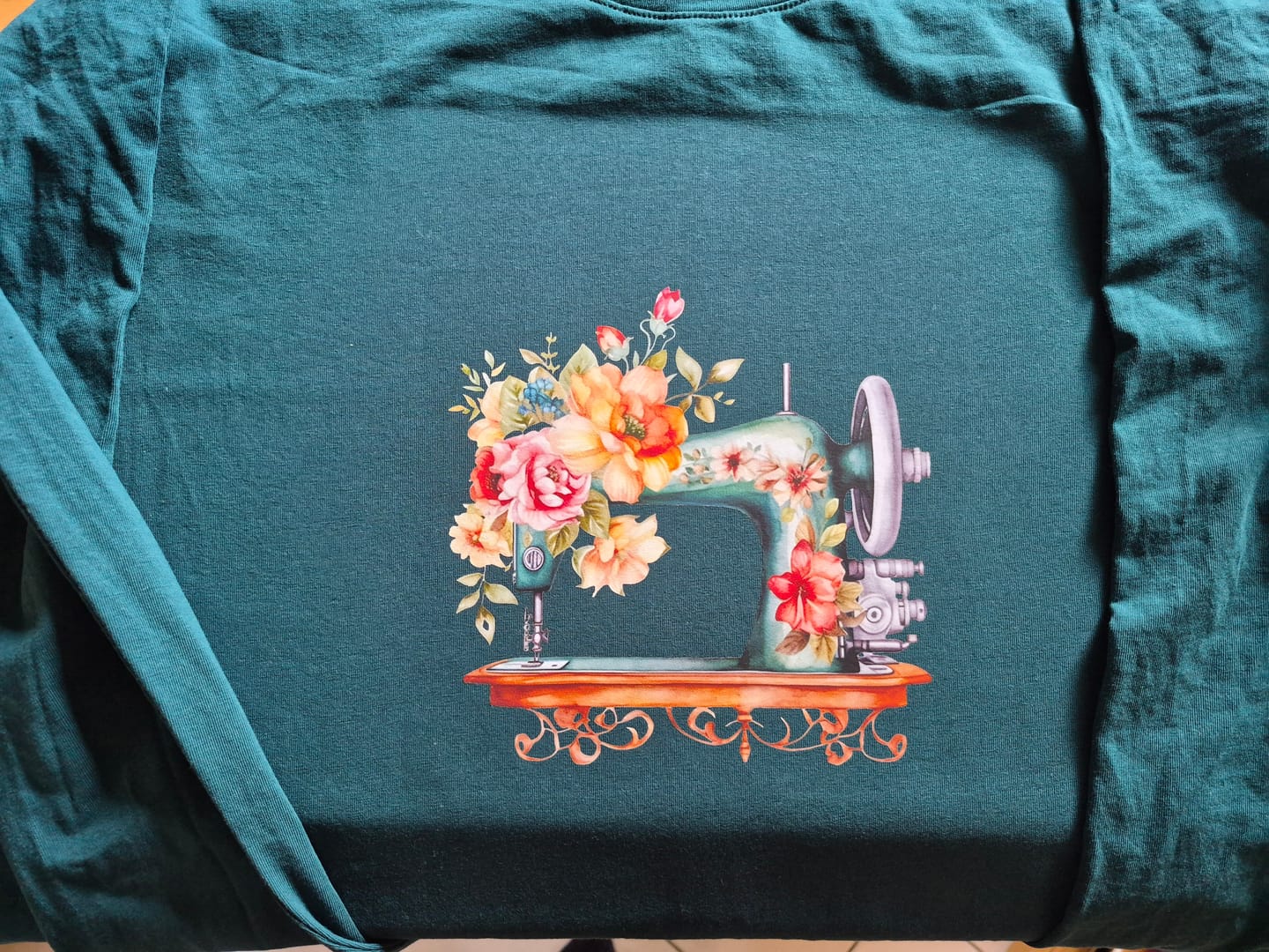 Customer photo review of Bügelbild Nähmaschine Vintage Flower