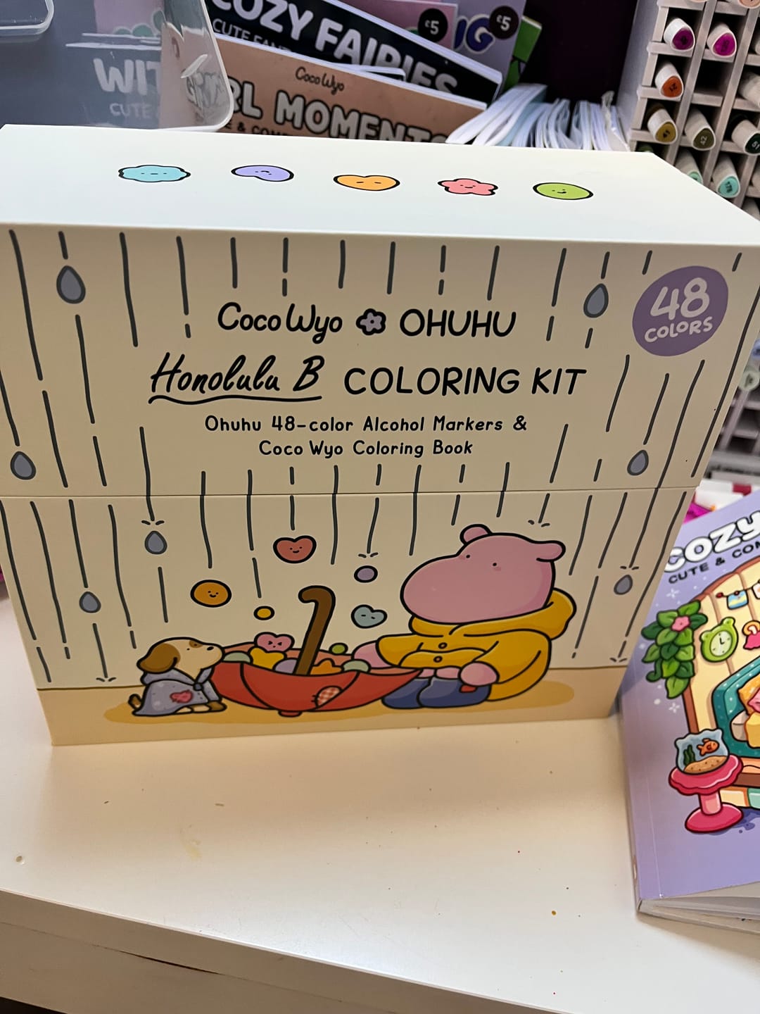 Customer photo review of Ohuhu x Coco Wyo Cozy Mood Coloring Kit, Honolulu B 48 Colors Alcohol Markers with Brush & Fine Dual Tips, Coloring Book with Mood Tracker Pages
