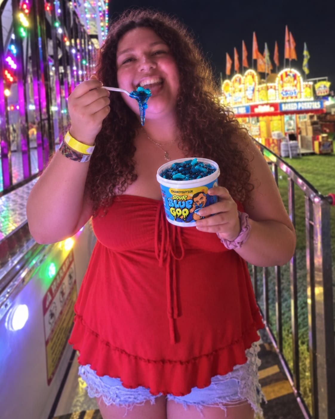 Customer photo review of Gooey Gummies - Sour Blue Goo