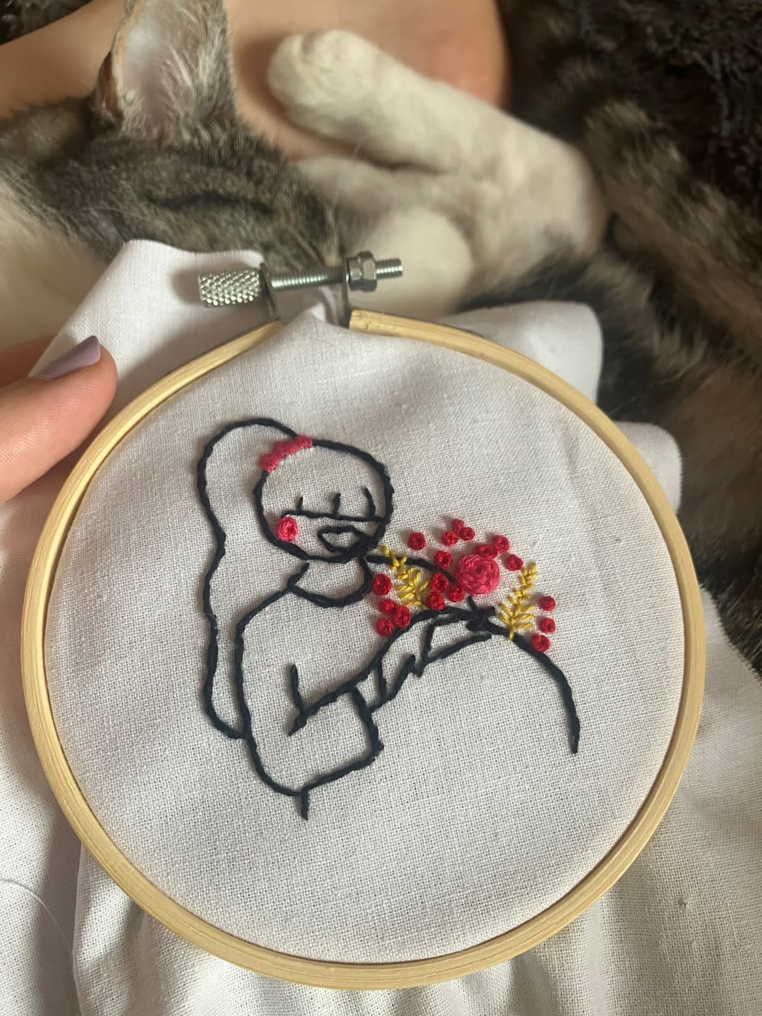 Customer photo review of Kit Broderie Femme Enceinte