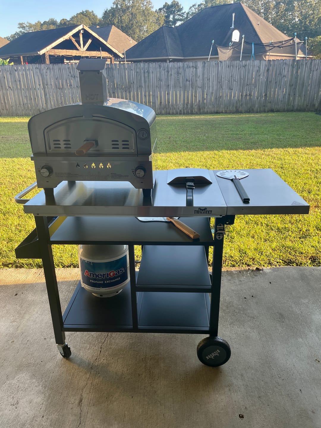 Customer photo review of 15" Dual Burner Gas Pizza Oven